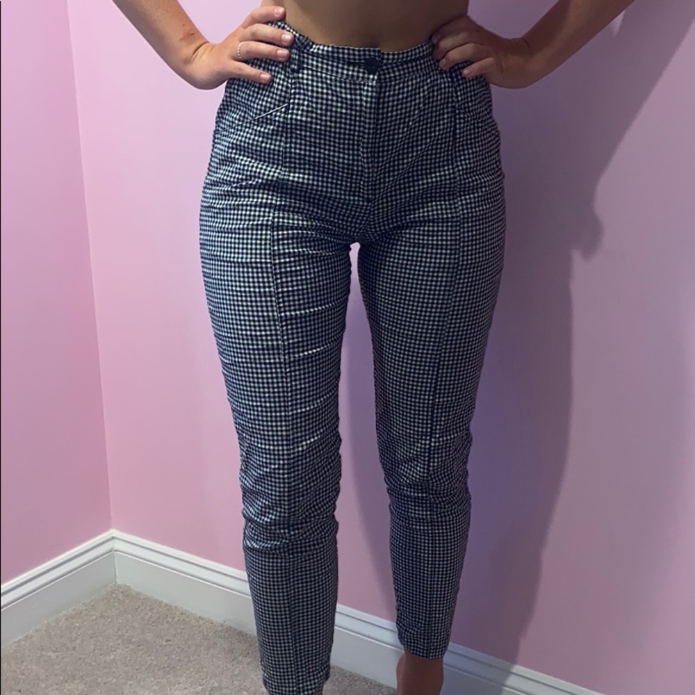 black and white gingham urban outfitters pants